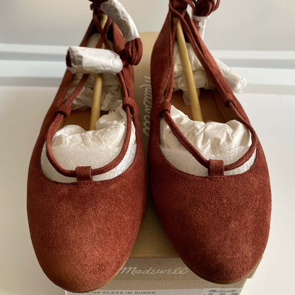 Madewell Women's Lace-Up Flats - Canterbury Red